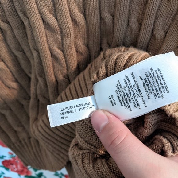 POLO RALPH LAUREN ✨ Tan Cable Knit Sweater - Picture 6 of 6